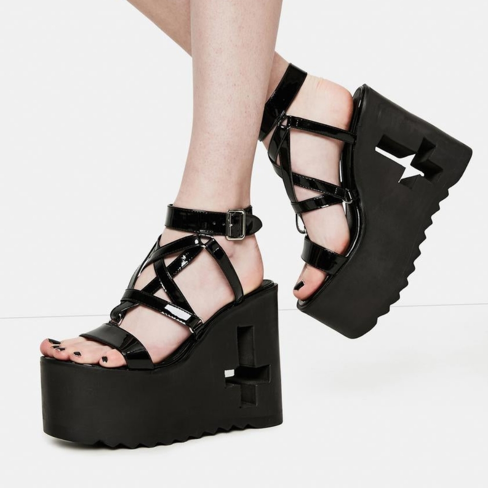 Current Mood Evil Awaits Pentagram Platform Sandals